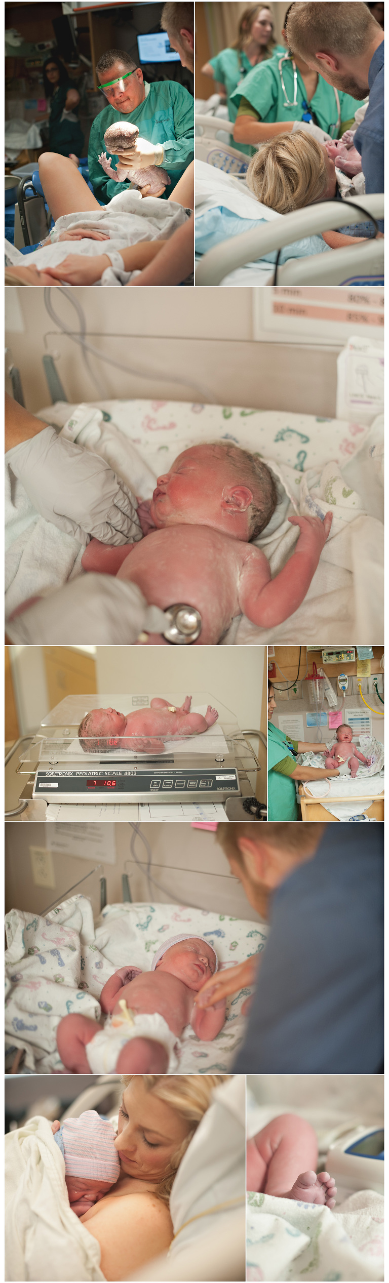 Utah birth photographer baby boy is born and given to mother